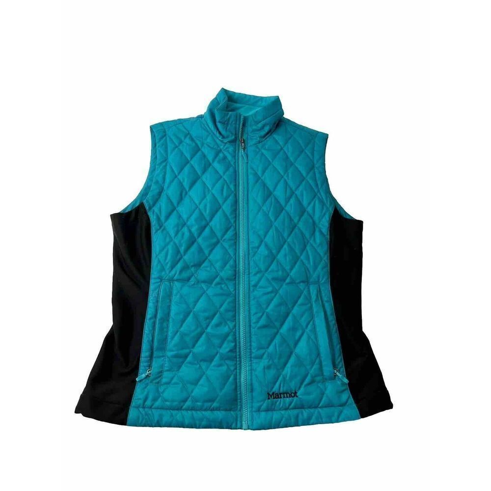 Marmot Teal Quilted Vest with Black Side Panels